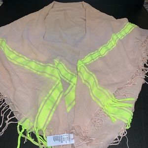 Cream and yellow/green summer scarf